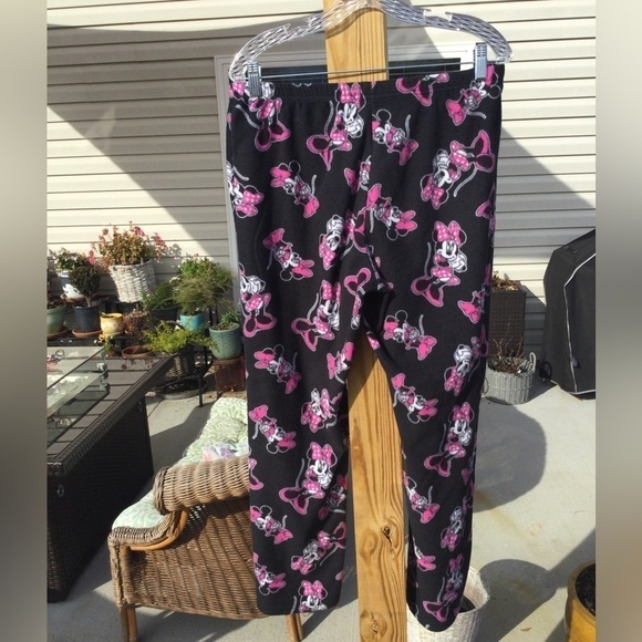 Disney Minnie Mouse misses L pajama set pj sleep ware 12 14 face bow pink fuzzy - Picture 9 of 12